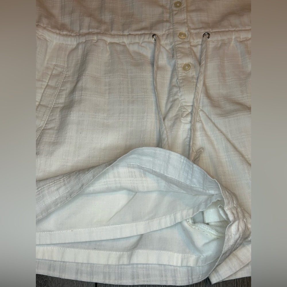 Abercrombie & Fitch White Romper XS Linen Look Lined Shorts Summer Chic - Picture 5 of 16